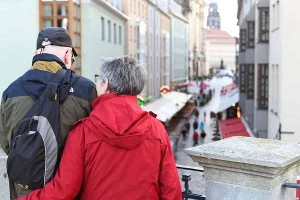 Дрезден Федеративная Республика Германия Октября 2019 Года Старые Туристы Знакомятся — стоковое фото