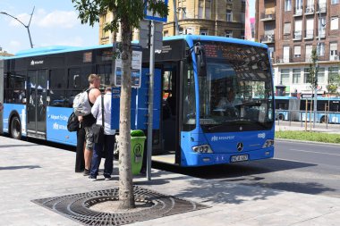 Budapeşte, Macaristan - 6 Temmuz 2019: Şehir otobüsü.