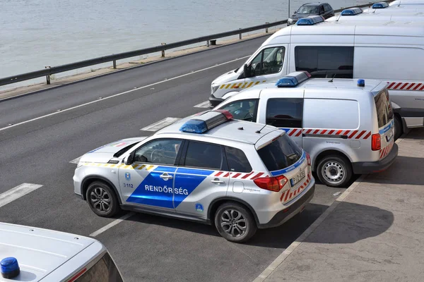 Budapešť Maďarsko Července 2019 Policejní Hlídkový Vůz Ulici Města — Stock fotografie