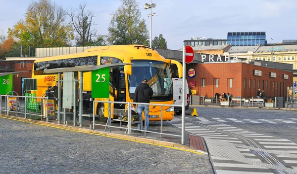 Prague República Checa Outubro 2019 Central Bus Station Florenc Transportadora — Fotografia de Stock