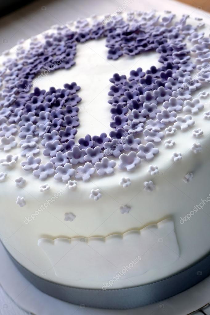 Cake For The First Holy Communion With Cross Stock Photo By C Wideonet