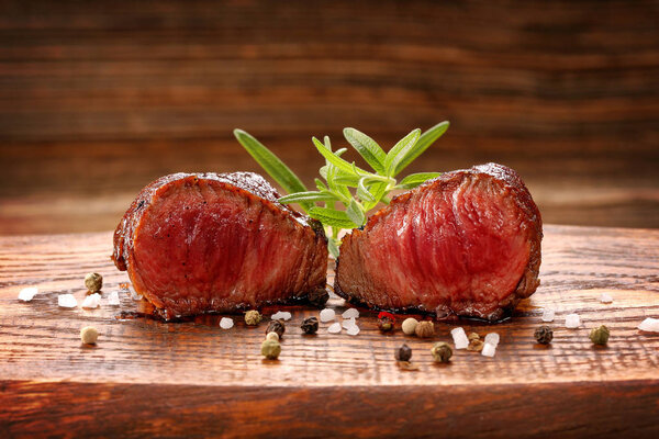 Raw beef steak on the table