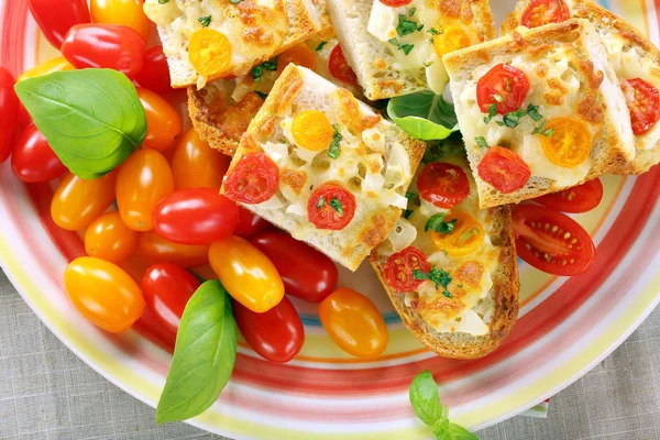 Свежий здоровый вегетарианский сэндвич с сыром и помидорами — стоковое фото