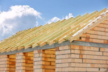 Ahşap çerçeve truss sistem çatı Binası