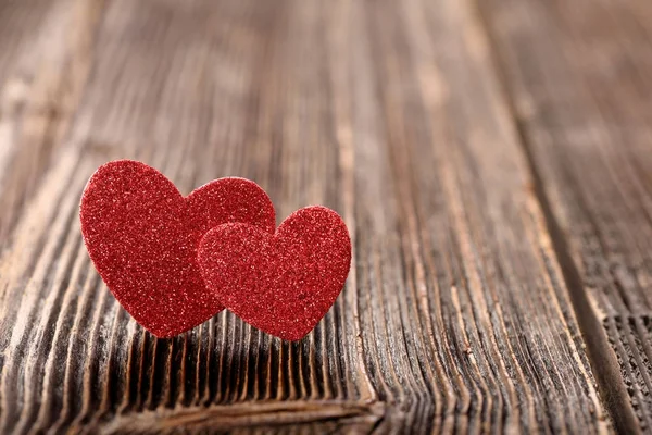 Valentines day card with two hearts and empty space for text — Stock Photo, Image