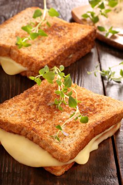 Taze ekmek peynir ve otlar ile