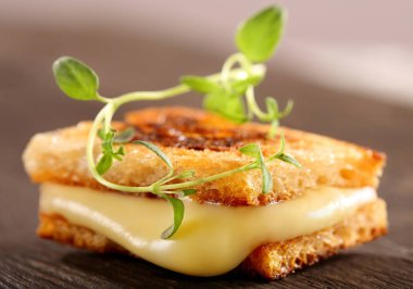 Peynir ve otlar ile taze sandviç