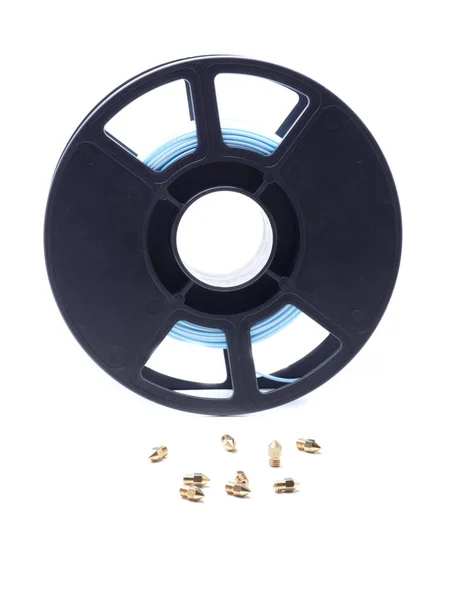 Spool blue filament — Stock Photo, Image