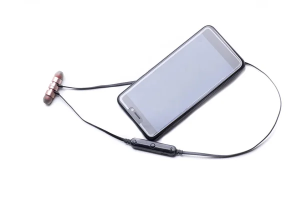 Smartphone connecter casque — Photo