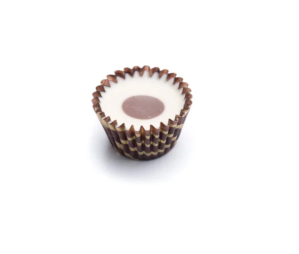 Bombons Chocolate Preto Branco Cheios Licor — Fotografia de Stock