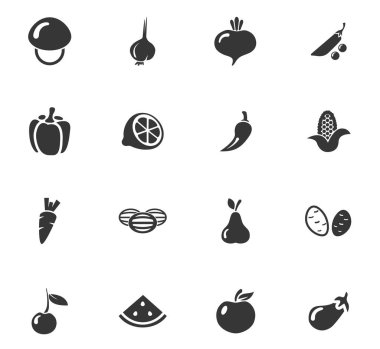 vektör yiyecek simgeler kümesi