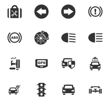 araba servisi simgesi seti