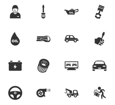 araba servisi simgesi seti