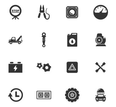 araba servisi simgesi seti