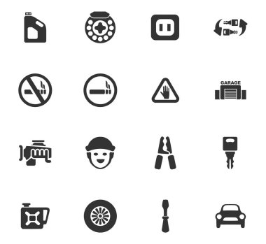 araba servisi simgesi seti