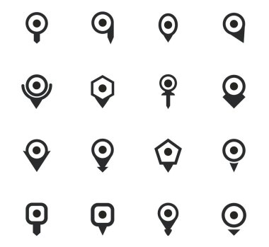 PIN konumu Icons set harita