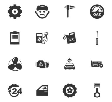 araba servisi simgesi seti