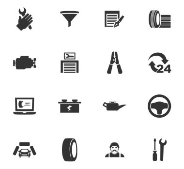 araba servisi simgesi seti