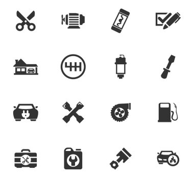 araba servisi simgesi seti