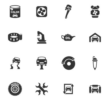 araba servisi simgesi seti