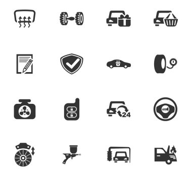 araba servisi simgesi seti