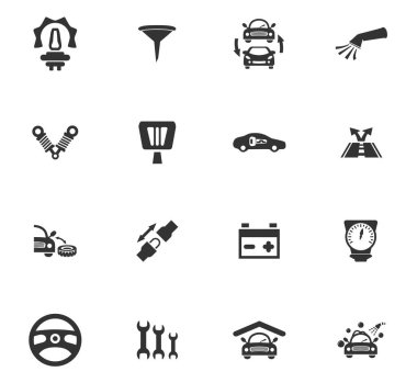 araba servisi simgesi seti