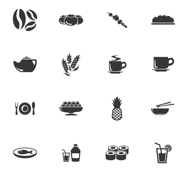 Conjunto de iconos de alimentos vectoriales — Vector de stock