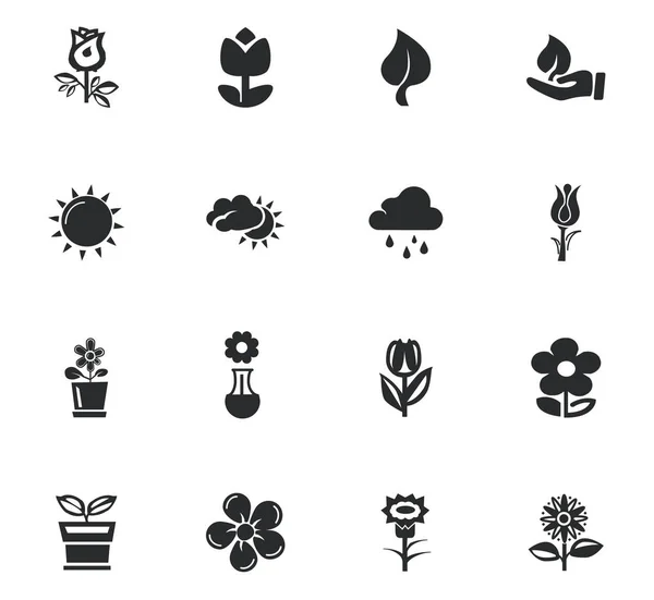 Conjunto de iconos de flor — Vector de stock