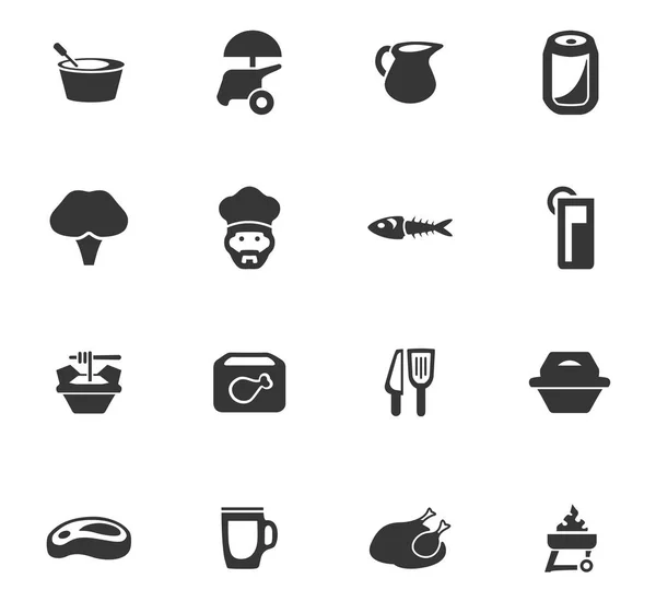 Conjunto de iconos de alimentos vectoriales — Vector de stock