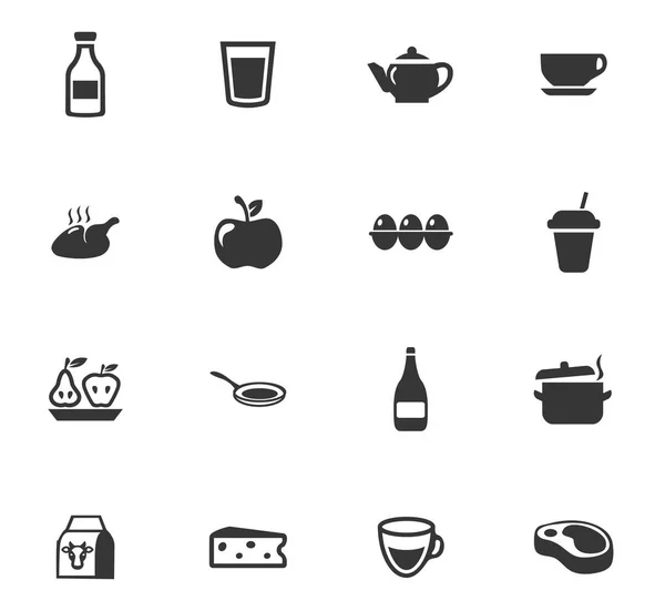 Conjunto de iconos de alimentos vectoriales — Vector de stock