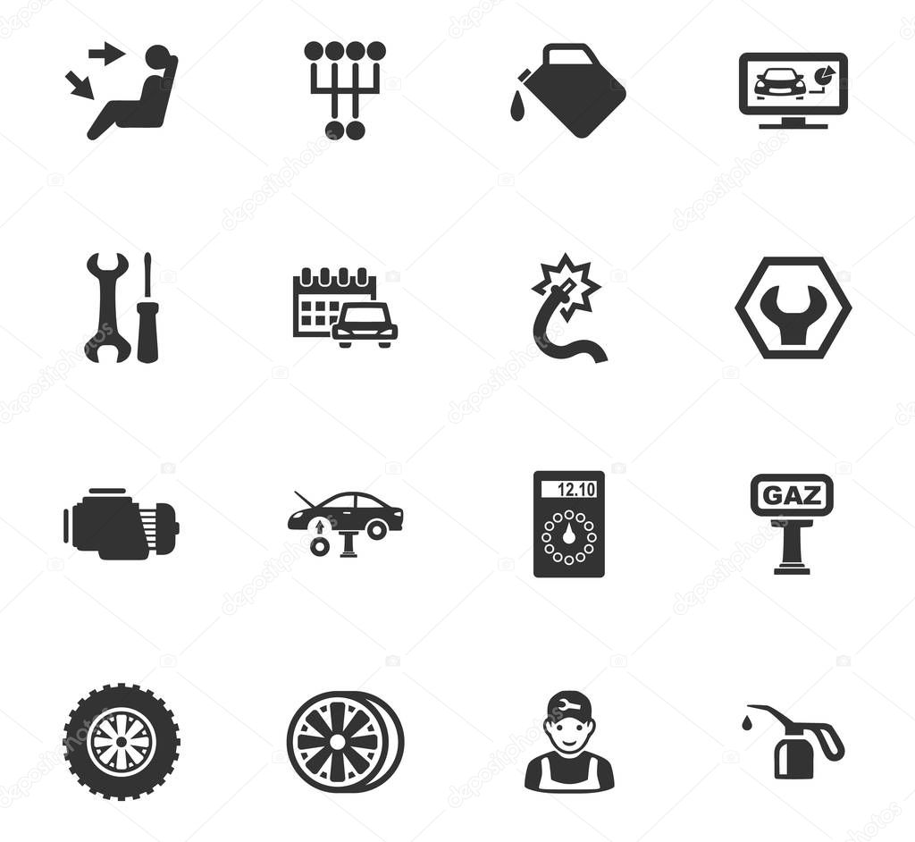 Car service icon set