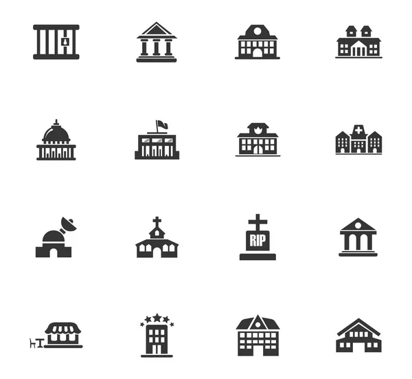 Building icons set — Stock Vector