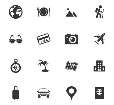 seyahat simgeleri ayarlandı