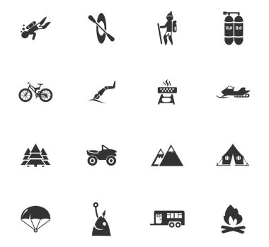 Aktif istirahat Icons set