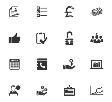 Business icons set clipart
