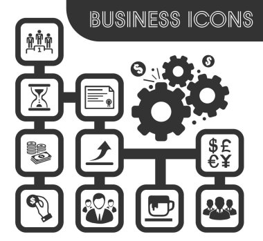 İş anahat Icons set