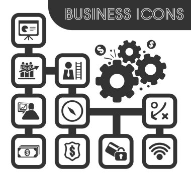 İş anahat Icons set