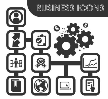 İş anahat Icons set