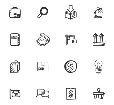 Doodle iş simgeler kümesi