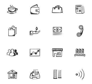 Doodle iş simgeler kümesi