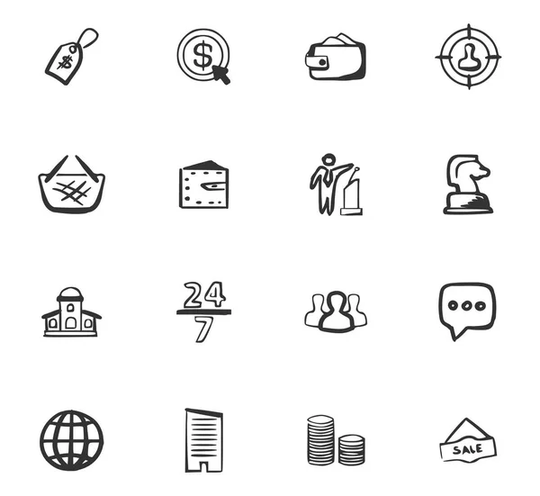 Doodle zakelijke icons set — Stockvector