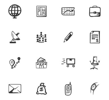 Doodle iş simgeler kümesi