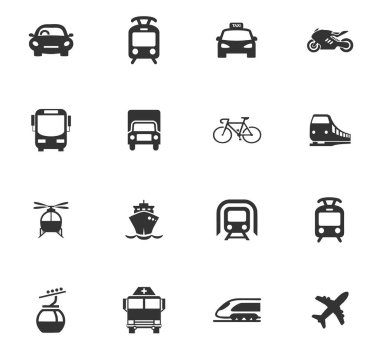 toplu taşıma Icons set