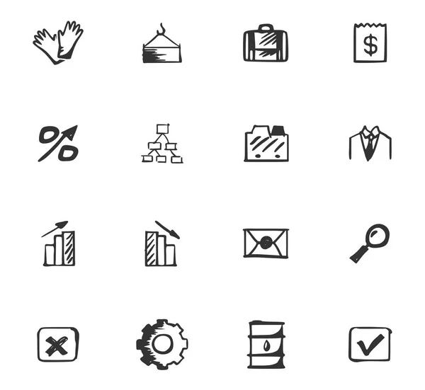 Conjunto de iconos de negocio Doodle — Vector de stock