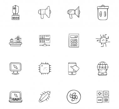 Doodle iletişim simgeler kümesi