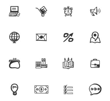 Doodle iş simgeler kümesi