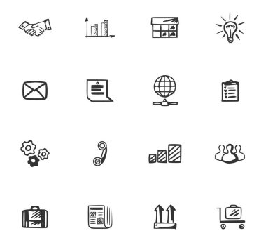 Doodle iş simgeler kümesi