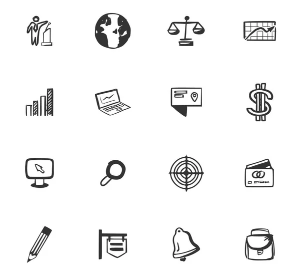 Doodle zakelijke icons set — Stockvector