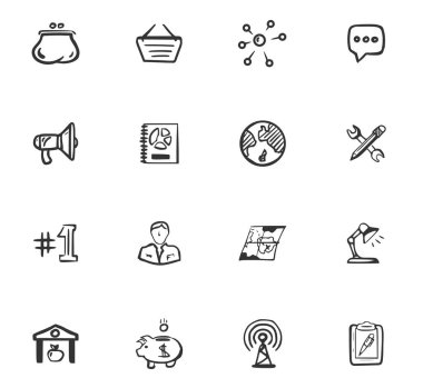 Doodle iş simgeler kümesi