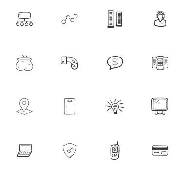 Doodle iş simgeler kümesi